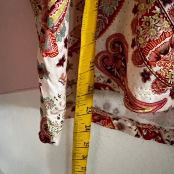 Dee Elly Anthropologie Paisley Button Up Top Medium Boho Chic Retro Bohemian - Picture 5 of 6